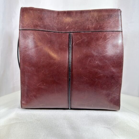 Wilsons Leather Pelle Studio Tote Purse Brown Leather Shoulder Snap Vintage Med - Picture 2 of 12